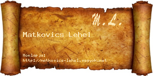 Matkovics Lehel névjegykártya